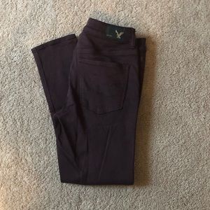 AE Super Stretch Hi Rise Cropped Jeggings Plum 8R